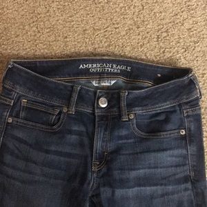 AE size 8 long super stretch boot cut jeans.